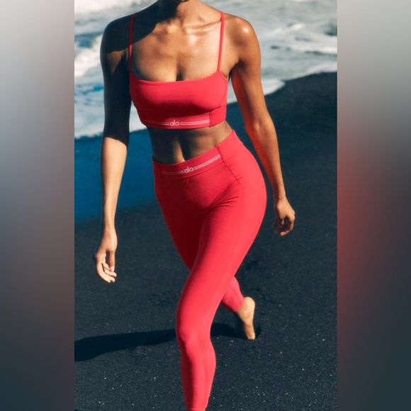 GORG!!! 😍 NWT ALO Yoga Relay High Waist Legging Sz XS Candy Red 7/8 Length - Picture 1 of 5